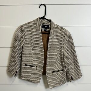 H&M Women's Striped Jacket - Black and White